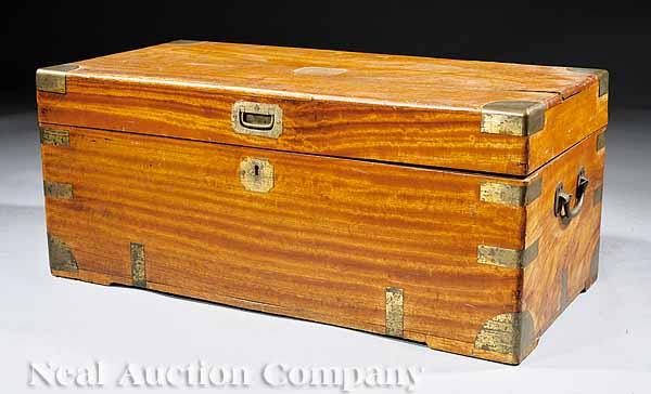 Appraisal: An Antique Chinese Brass-Bound Camphorwood Campaign Chest late th c