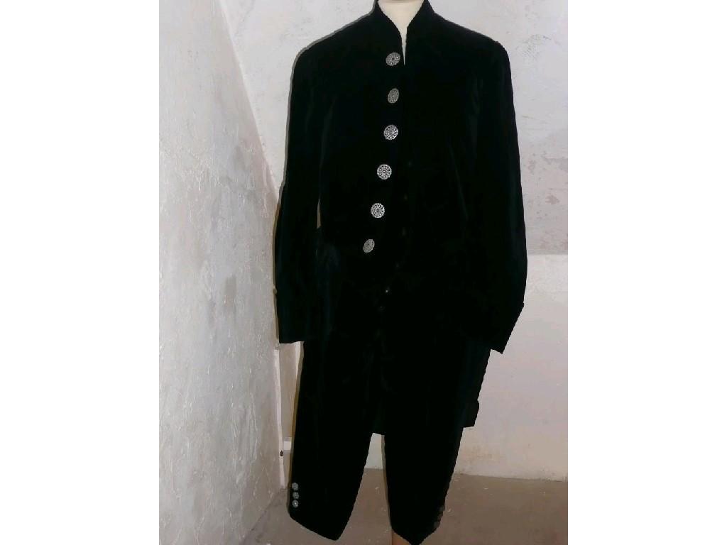 Appraisal: A vintage chest dark blue velvet lined gentleman's outfit -