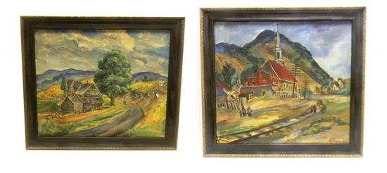 Appraisal: Marion Huse American - two framed realistically painted portraits of