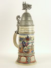 Appraisal: STEIN - Early th C German military stein liter highly