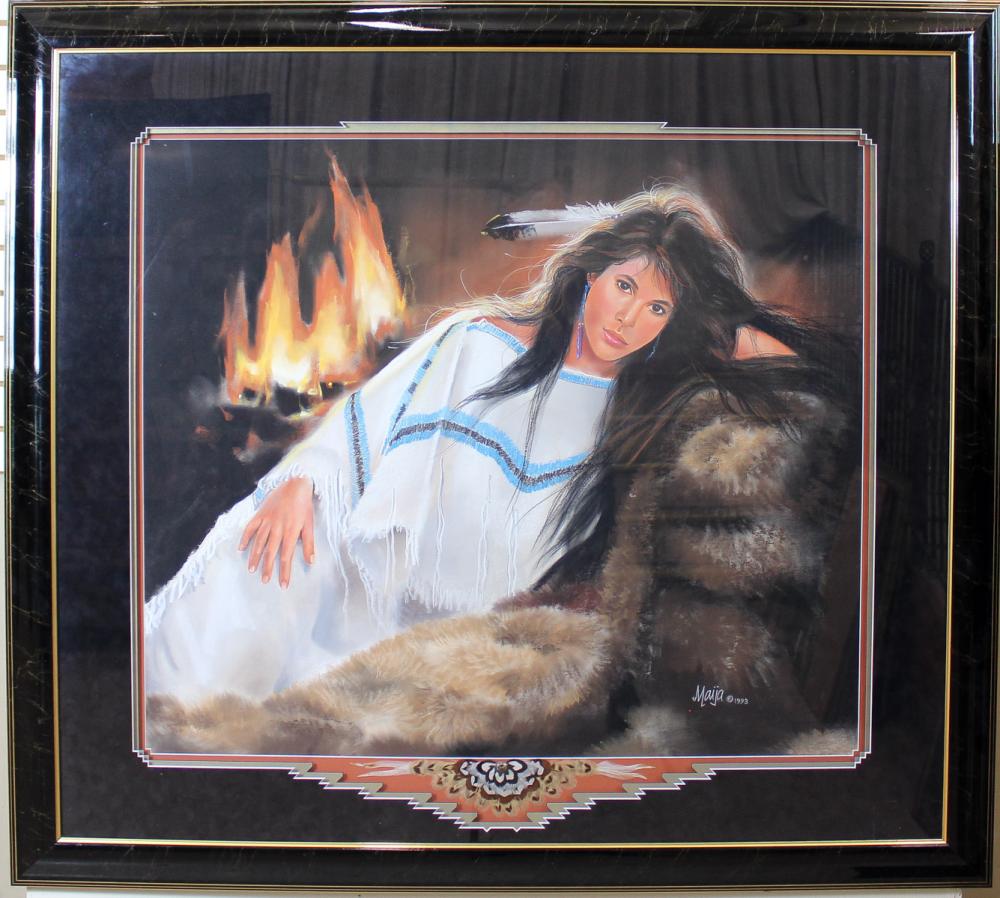 Appraisal: MAIJA Colorado st century original pastel on paper woman on