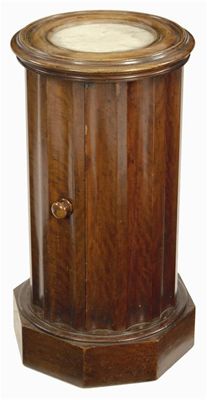 Appraisal: A Victorian mahogany pot cupboard the inset marble top above