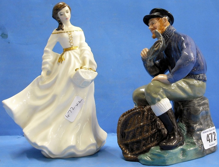 Appraisal: Royal Doulton Figures The Lobsterman HN and Spring Morning HN