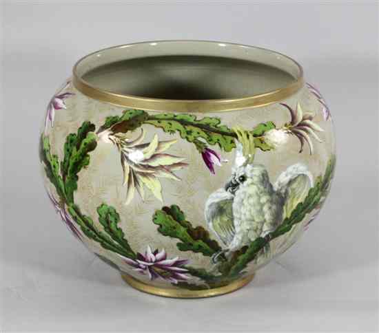 Appraisal: A large Luneville pottery jardiniere late th century decorated in