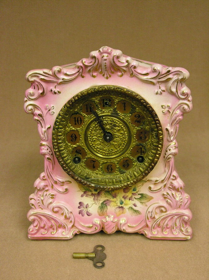 Appraisal: GILBERT PORCELAIN MANTEL CLOCK NO Pat applied for Date on