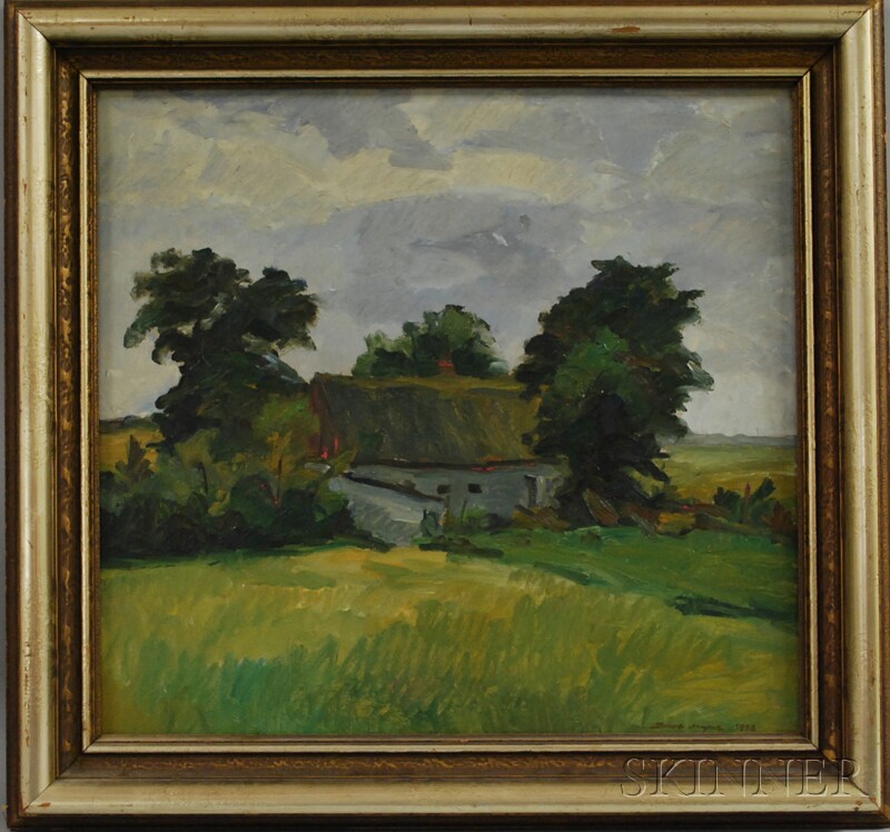 Appraisal: Jacob Meyer Danish - The Old Farmhouse Signed and dated