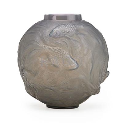 Appraisal: LALIQUE Formose vase cased grey glass Condition Report