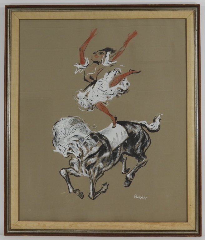 Appraisal: WILLIAM GROPPER CIRCUS PERFORMER ON HORSE PAINTING New York -