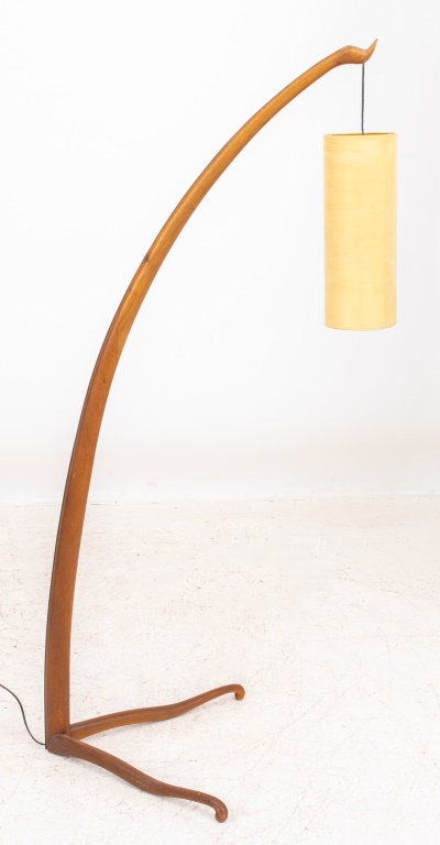 Appraisal: JEAN RISPAL STYLE MID-CENTURY MODERN FLOOR LAMP Mid-century modern teak