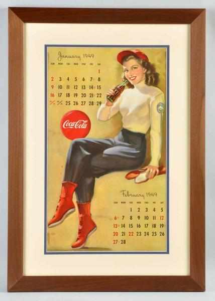 Appraisal: Coca-Cola Calendar Matted and framed under glass Light soiling and