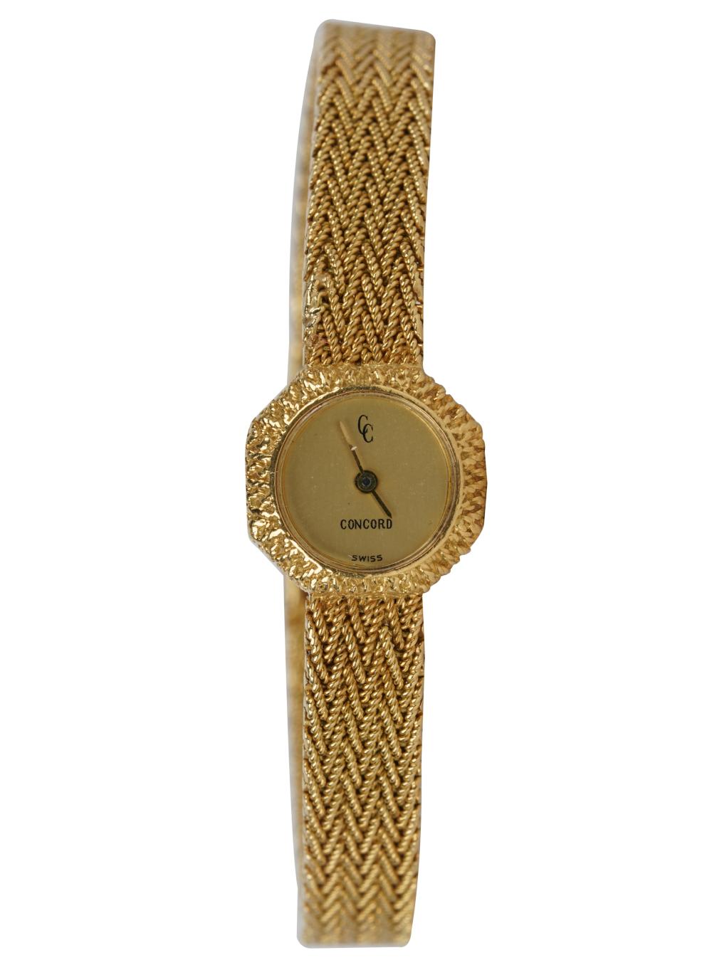 Appraisal: CONCORD KARAT YELLOW GOLD WRISTWATCHthe dial with 'CC' logo at