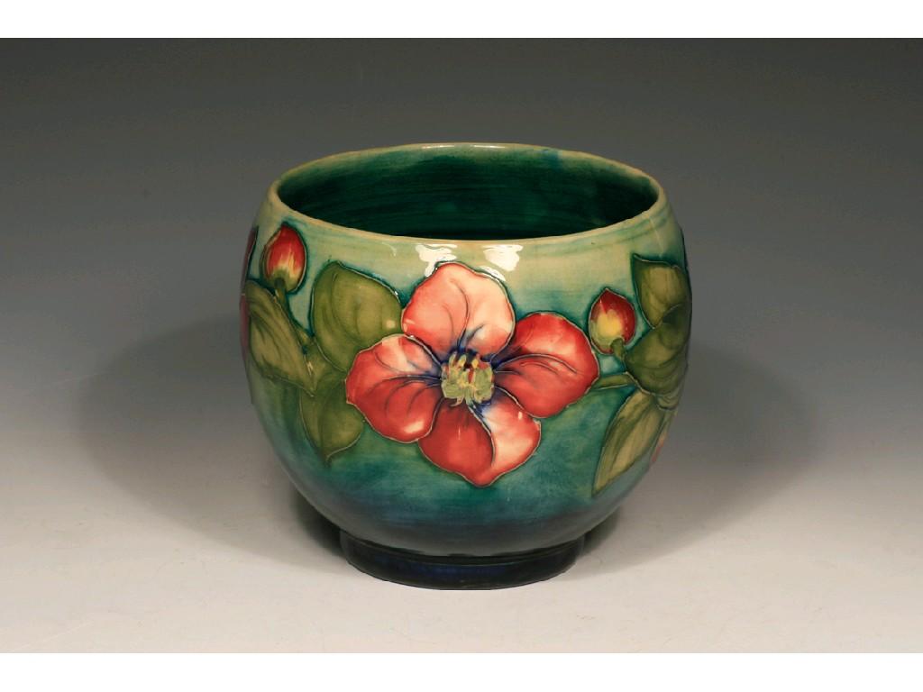 Appraisal: A MOORCROFT BOWL of ovoid form with low pedestal foot