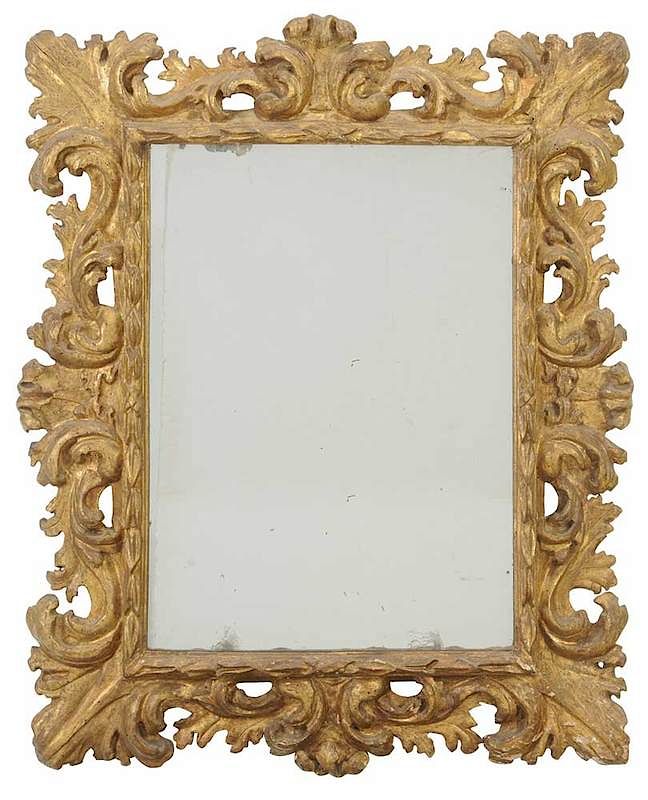 Appraisal: Italian Baroque Carved and Gilt Wood Mirror th century high