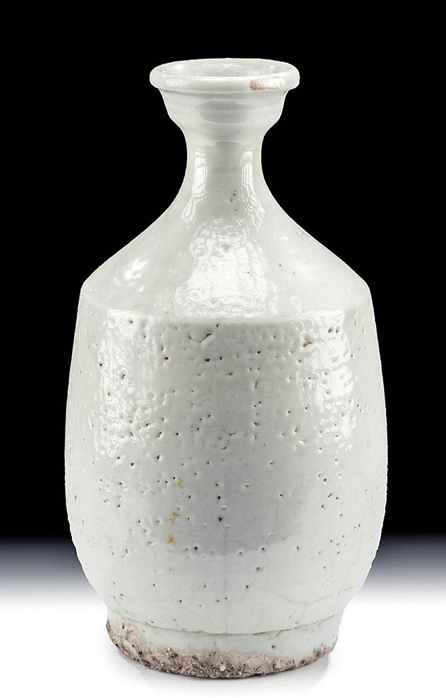 Appraisal: Korean Yi Dynasty Glazed Pottery Bottle Originally Listed At East