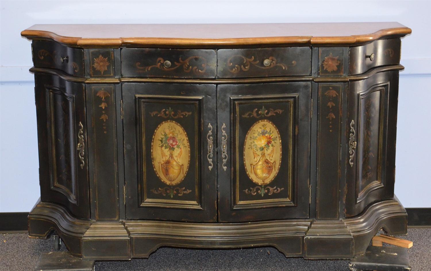 Appraisal: Continents by Broyhill painted server with serpentine front drawers over