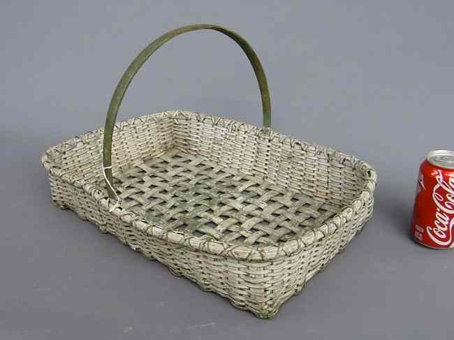 Appraisal: th c painted gathering basket '' W '' D ''