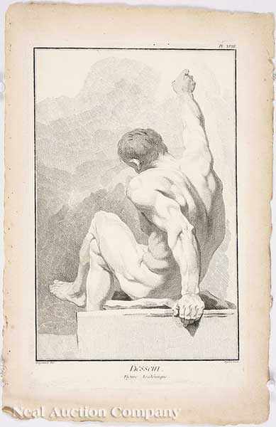 Appraisal: A Group of Ten Antique French Engravings of Figural Studies