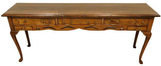 Appraisal: Huntboard th C pine oblong top with molded edge over