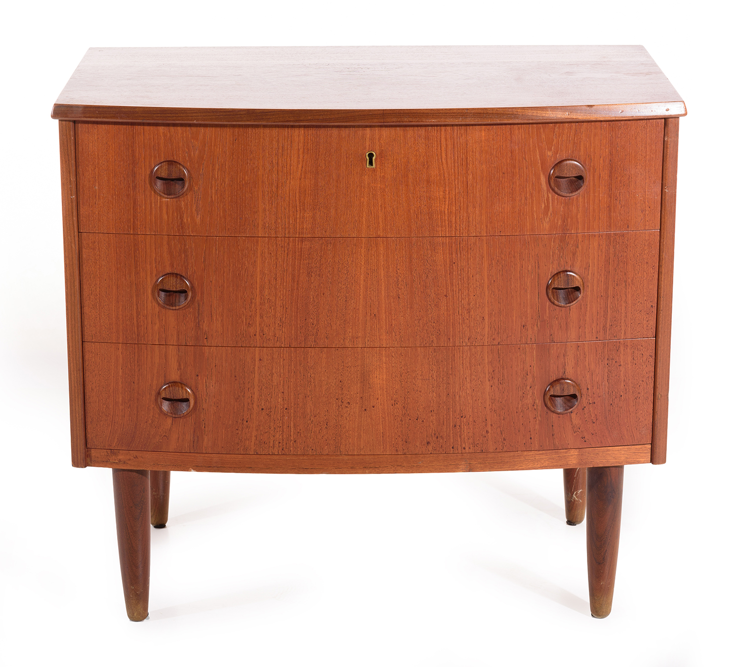 Appraisal: AUSTRALIAN CHEST OF DRAWERS Curved front three drawers Australia c