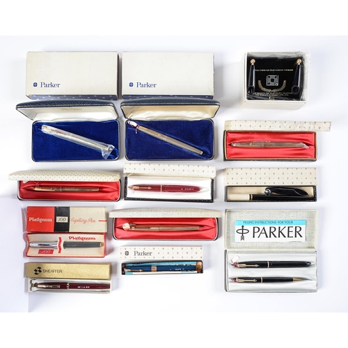 Appraisal: A collection of principally Parker fountain and other pens and