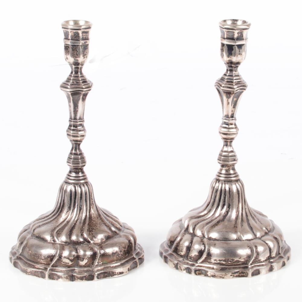 Appraisal: PAIR ANTIQUE DANISH SILVER CANDLESTICKS ASSAY MASTER SIMON GROTH H