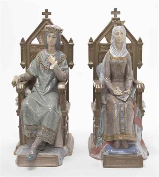 Appraisal: Two Lladro Porcelain Figures depicting King Ferdinand and Queen Isabella