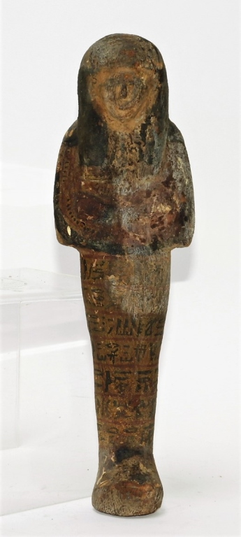 Appraisal: ANCIENT EGYPTIAN POLYCHROME CARVED WOOD USHABTI Egypt Last PeriodCarved and