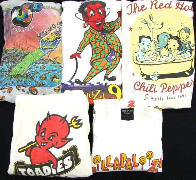 Appraisal: Lot of five Vintage Concert T-Shirts US ' Festival M