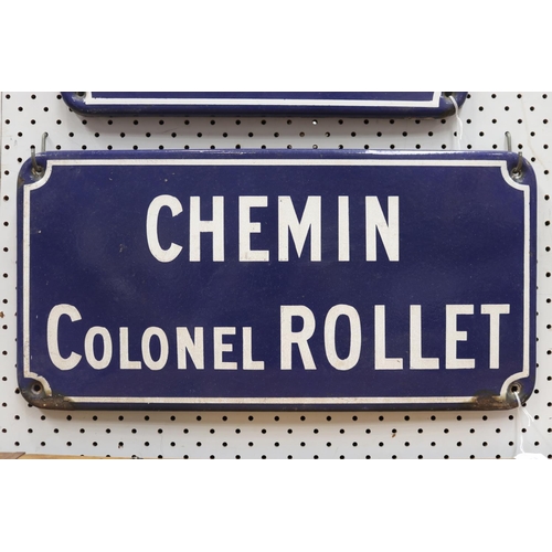 Appraisal: Vintage French enamel sign - Chemin Colonel Rollet approx cm