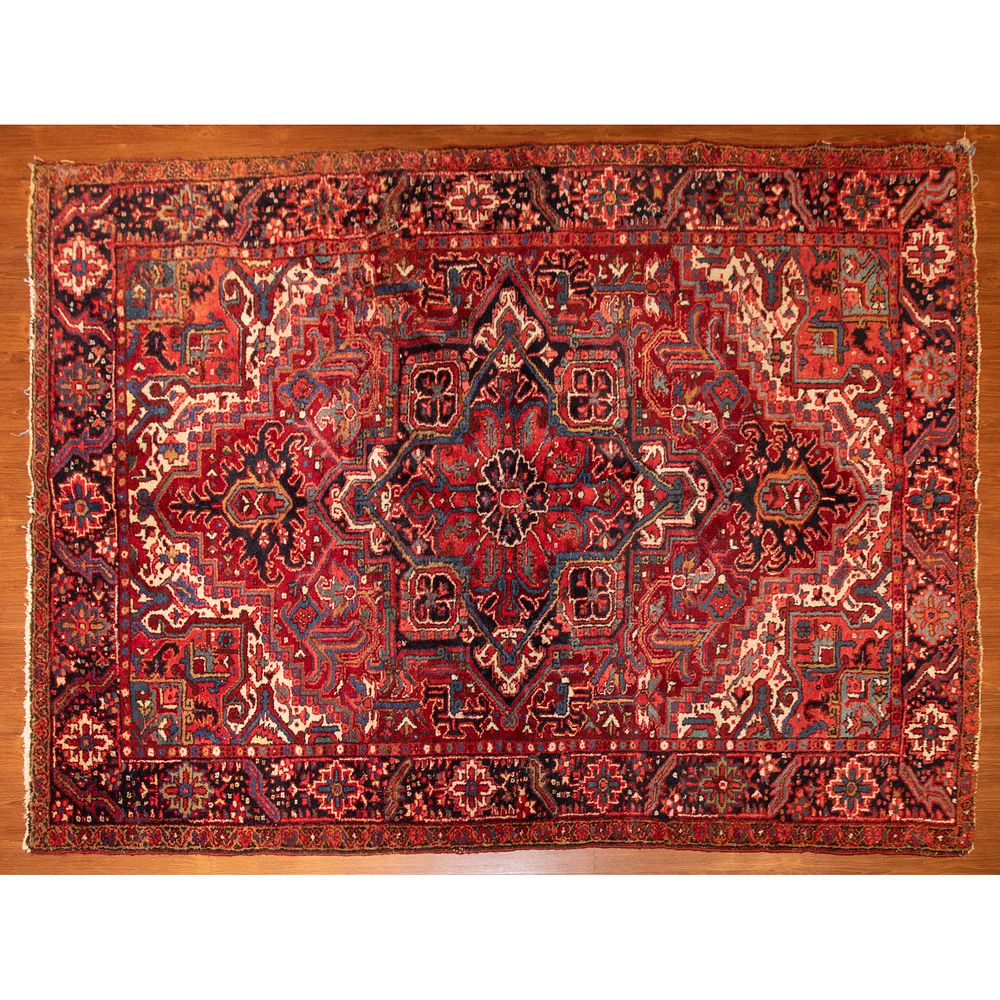 Appraisal: Heriz Rug Persia x Third quarter- th century hand-knotted wool