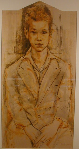 Appraisal: Donald Friend Australian School Portrait of a young boy ink