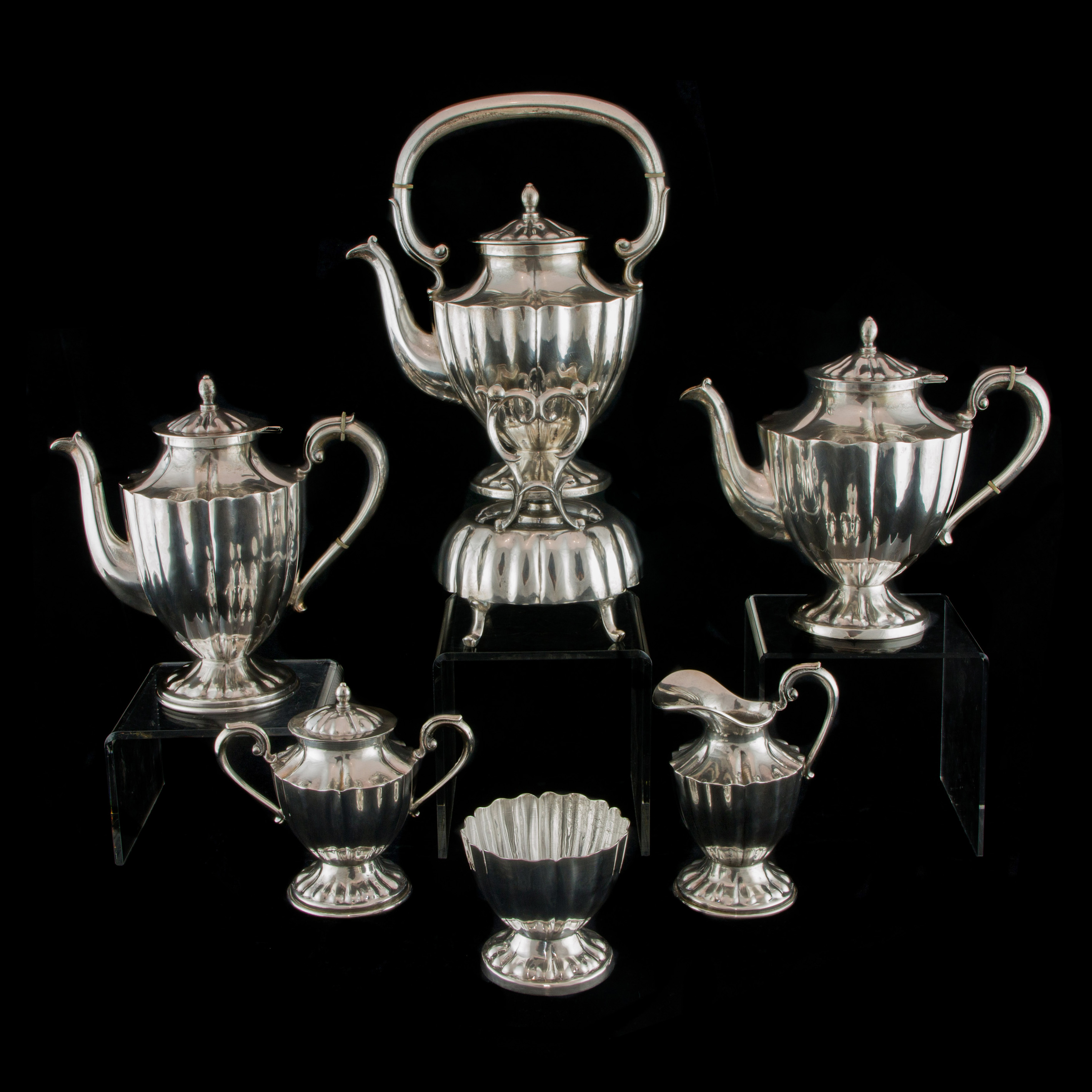 Appraisal: MEXICAN TAXCO ESTERLING STERLING HOT BEVERAGE SET pc Mexican Taxco