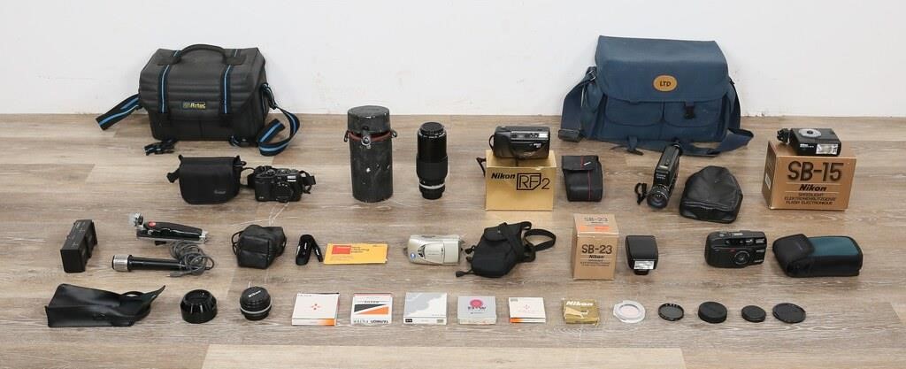 Appraisal: Lot of cameras and accessories including camera bags Nikon SB-