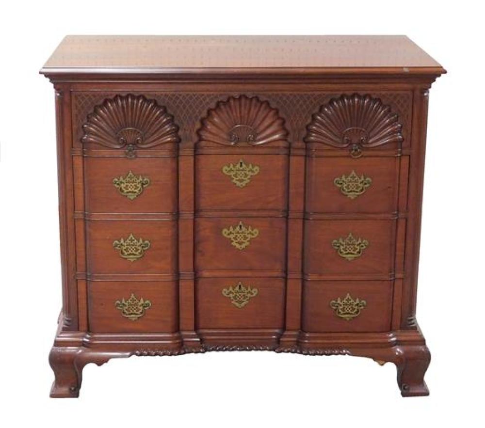 Appraisal: Chest of four drawers American th C mahogany fine cabinet