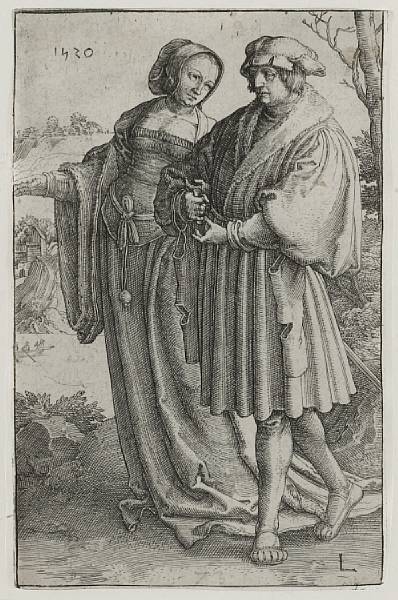 Appraisal: Lucas van Leyden Dutch - The Promenade B Holl Engraving