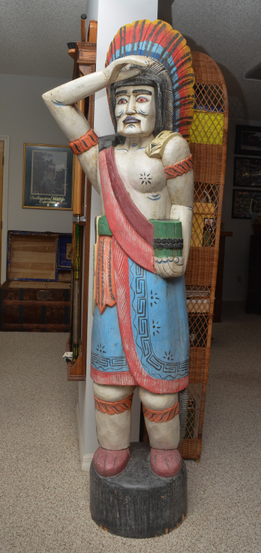 Appraisal: LIFE SIZE CIGAR STORE INDIAN Polychrome paint decorated with one