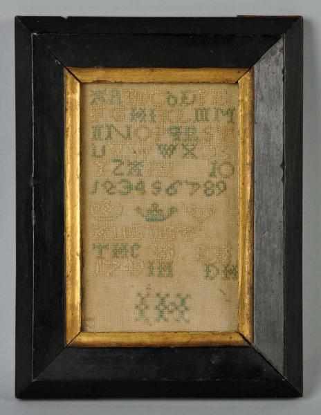 Appraisal: Framed Alphabet Sampler Dated Condition Excellent Size Framed x -