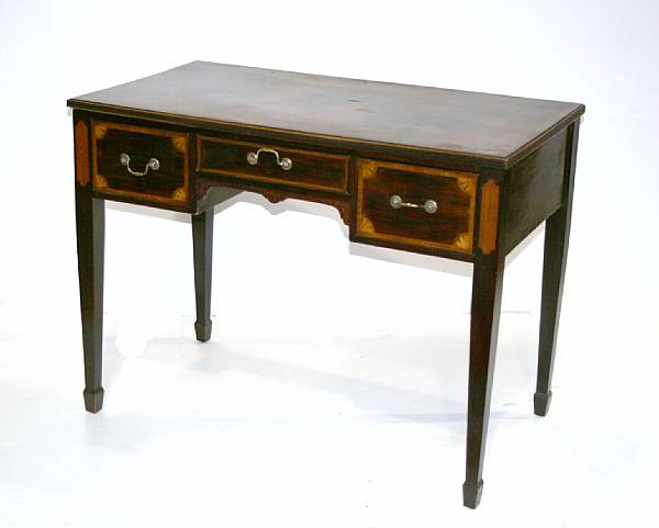 Appraisal: A George III inlaid mahogany desk late th century height