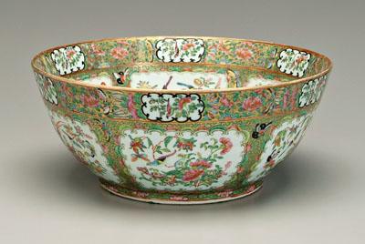 Appraisal: Chinese famille rose punch bowl rose canton interior and exterior