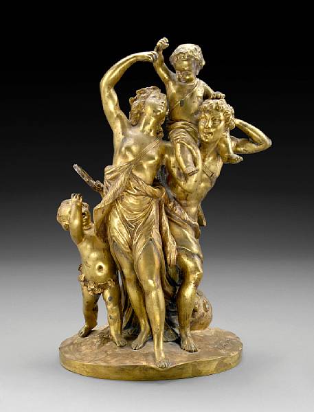 Appraisal: A French gilt bronze figural group after a model by