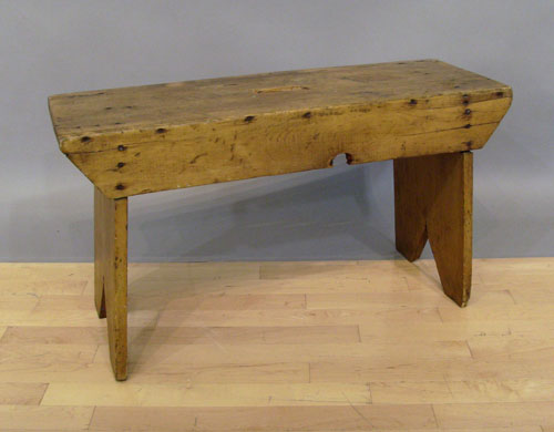 Appraisal: Pine bench h w d together with a wash stand