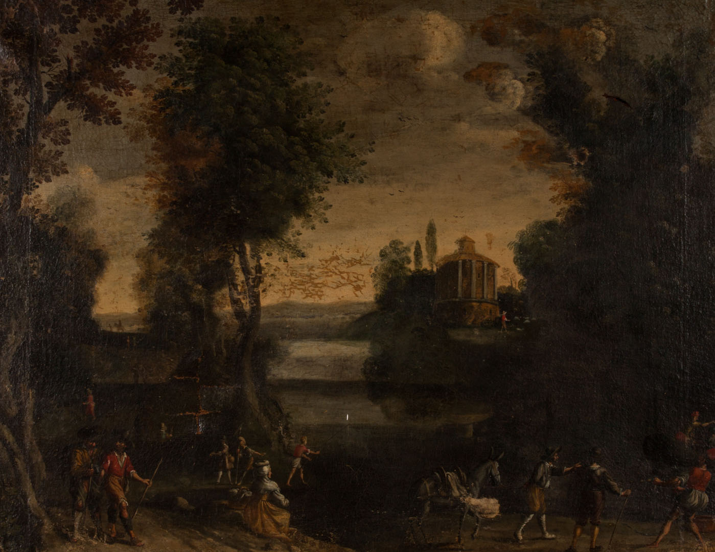 Appraisal: French School th th c Landscape oil Attributed to Pierre-Antoine