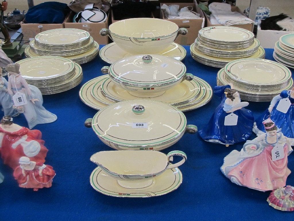 Appraisal: Spode 'Royal Jasmine' geometric pattern dinner service comprising two tureens