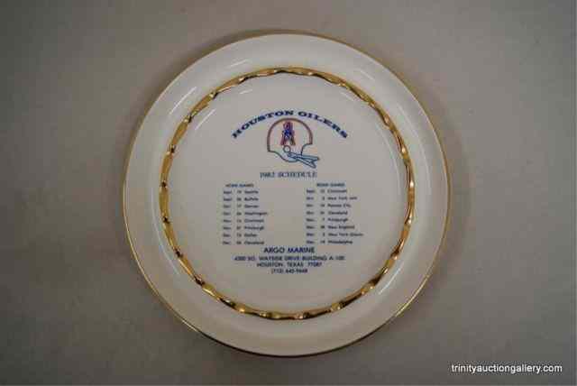 Appraisal: Houston Oiler Collector Ashtray - PlateThis is an official Houston