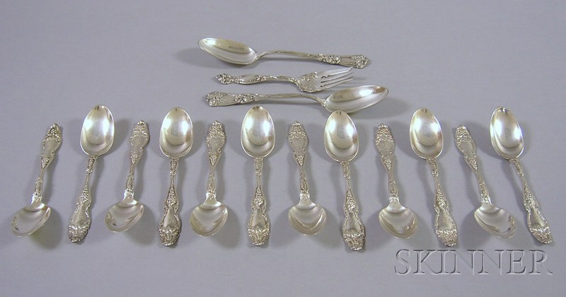 Appraisal: Approximately Fifteen Pieces of Sterling Flatware a set of twelve