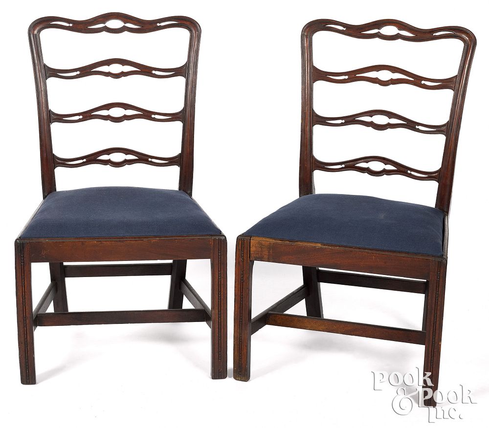 Appraisal: Pair of Philadelphia Chippendale dining chairs Pair of Philadelphia Pennsylvania