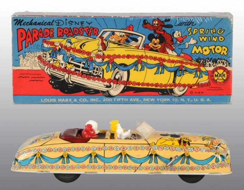 Appraisal: Tin Marx Disney Parade Roadster Wind-Up Toy Description American Working