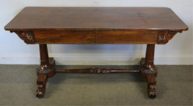 Appraisal: Regency Rosewood Drawer Console From a Bronxville NY home Dimensions