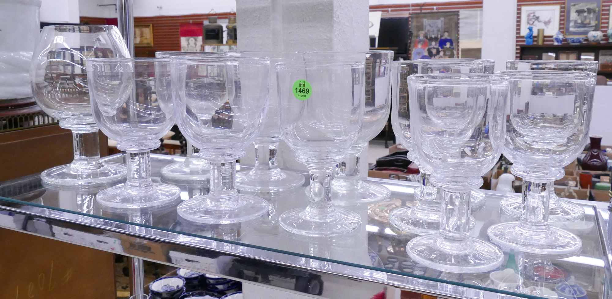 Appraisal: pc Simon Pearce Crystal Goblets- '' to ''