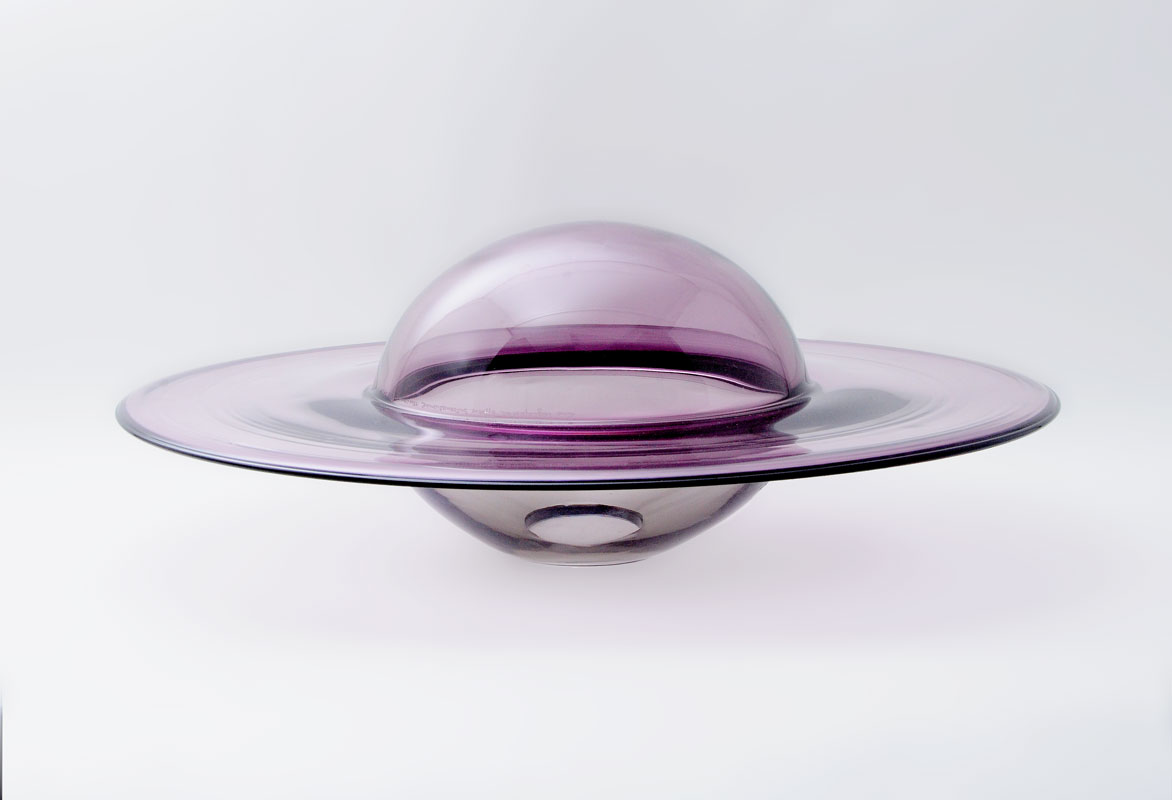 Appraisal: LINO TAGLIAPIETRA SATURN GLASS SCULPTURE Amethyst glass ''Saturano'' sculpture globe